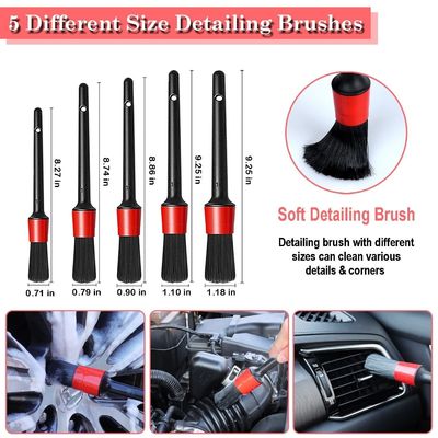 24 Pcs Car Detailing Brush Set Drill Soft Brushes Wash Kit With Cleaning Gel For Interior Exterior Wheels Dashboard