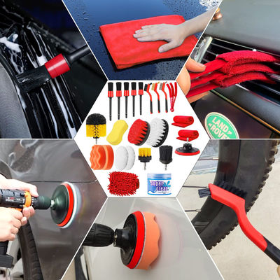 Car Cleaning Tools Set 24 Pcs Auto Detailing Brush Waxing Sponge Washing Interior Exterior