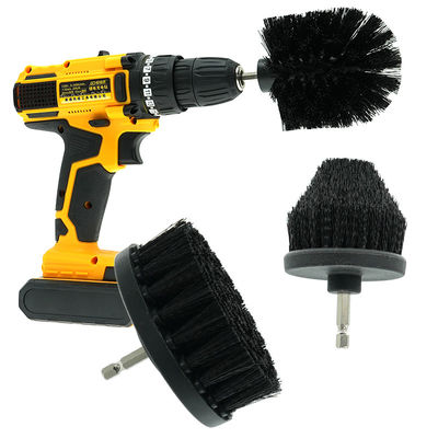 3pcs Black Car Cleaning Grout Drill Scrub Brush Tools Kit 4inch