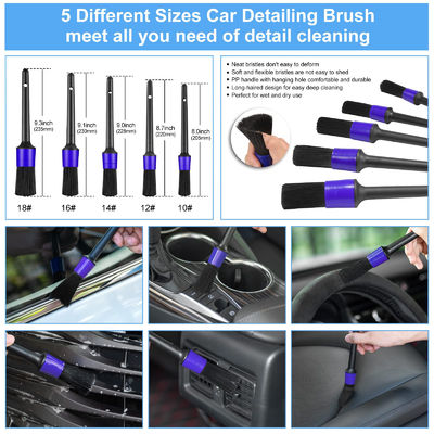 23 Pcs Drill Soft Brushes Attachemnt Auto Detailing Brush Blue For Wheels Cleaning