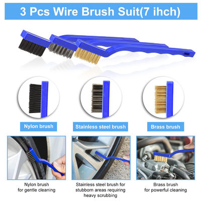23 Pcs Drill Soft Brushes Attachemnt Auto Detailing Brush Blue For Wheels Cleaning