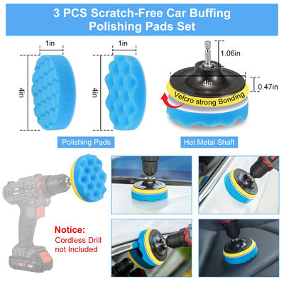 23 Pcs Drill Soft Brushes Attachemnt Auto Detailing Brush Blue For Wheels Cleaning