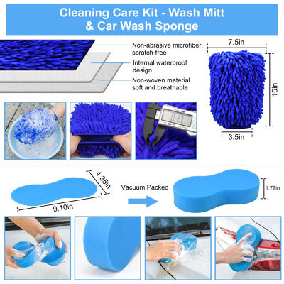 23 Pcs Drill Soft Brushes Attachemnt Auto Detailing Brush Blue For Wheels Cleaning