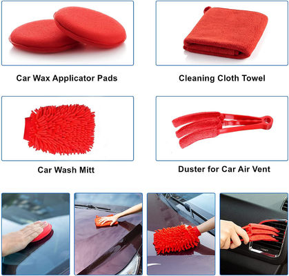 19Pcs Car Detailing Brush Set With Carry Bag All Purpose Clean For Cleaning Interior, Exterior