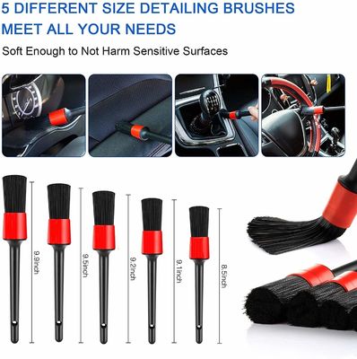19Pcs Car Detailing Brush Set With Carry Bag All Purpose Clean For Cleaning Interior, Exterior