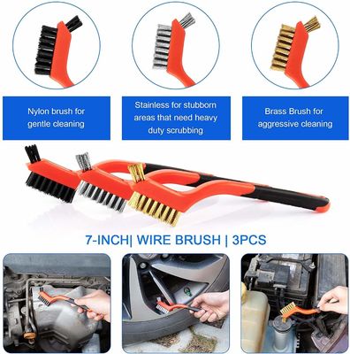 19Pcs Car Detailing Brush Set With Carry Bag All Purpose Clean For Cleaning Interior, Exterior