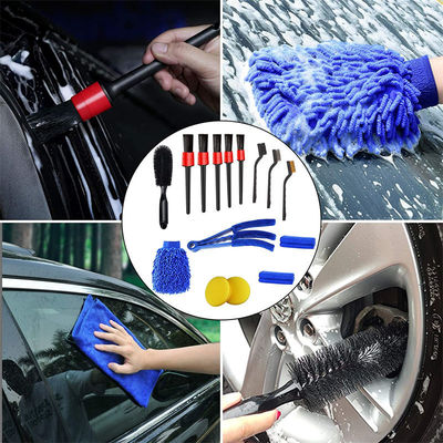 Factory Price 15 PCS Soft Hair Car Brush Detailing Cleaning Auto Tools Set For Clean Vents Dash Trim Wheels