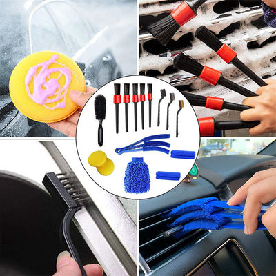 Factory Price 15 PCS Soft Hair Car Brush Detailing Cleaning Auto Tools Set For Clean Vents Dash Trim Wheels