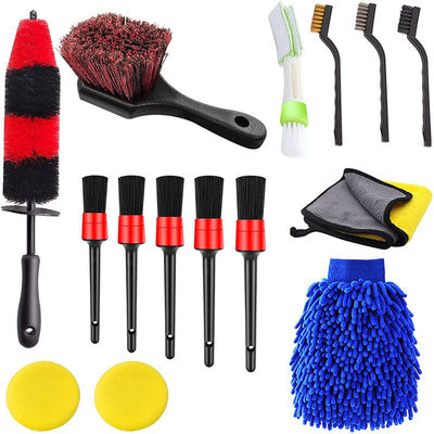 Multifunctional Interior Car Detailing Brush 15PCS Woollywormit Wheel Brush