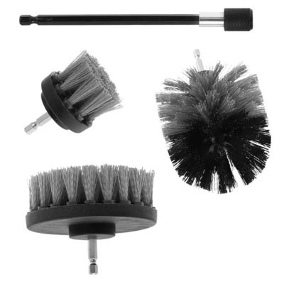4pcs Electric Drill Bit Scrubber Attachment With Cleaning Brush