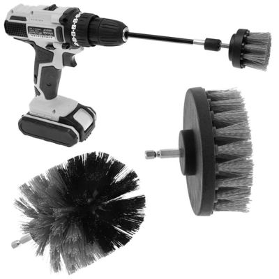 4pcs Electric Drill Bit Scrubber Attachment With Cleaning Brush