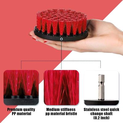Custom Rosh Approved Drill Scrub Brush Set With 4inch Red Color