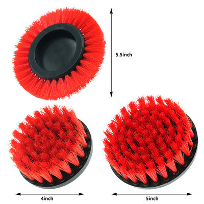 Middle Brush Hardness  Drill Brush Red Color With 3pcs Can Customizable