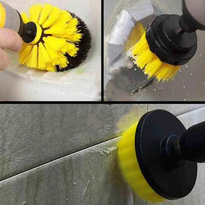 3pcs Yellow Color Drill Brush Kit For Enhanced Cleaning