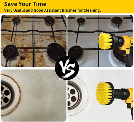 Drill Powered Cleaning Extended Brush With 3pcs  Attachment Kit