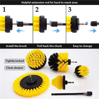 Drill Brush Power Drill Brush  Attaches Easily With Yellow Color