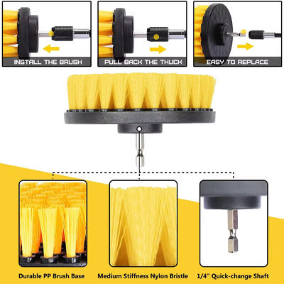 Drill Brush Power Drill Brush  Attaches Easily With Yellow Color