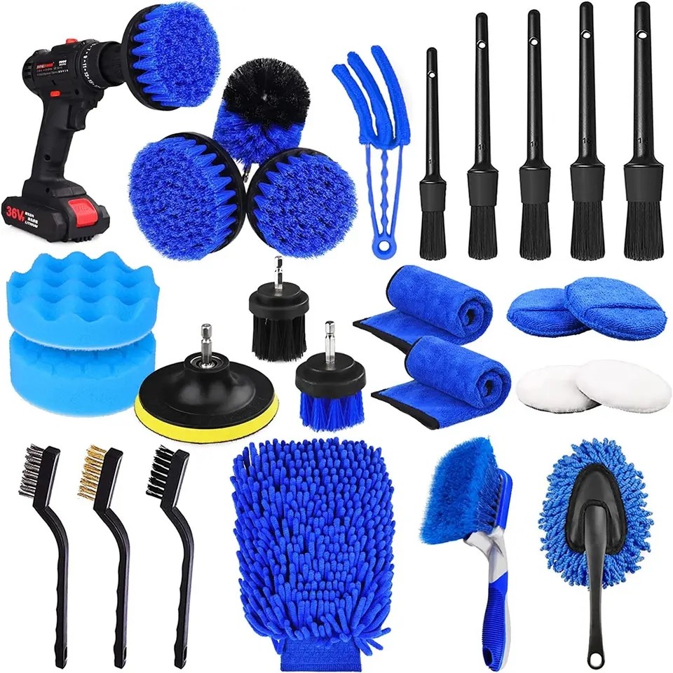 26pcs Car Detailing Brush Set Auto  Car Cleaning Tools Kit For Interior