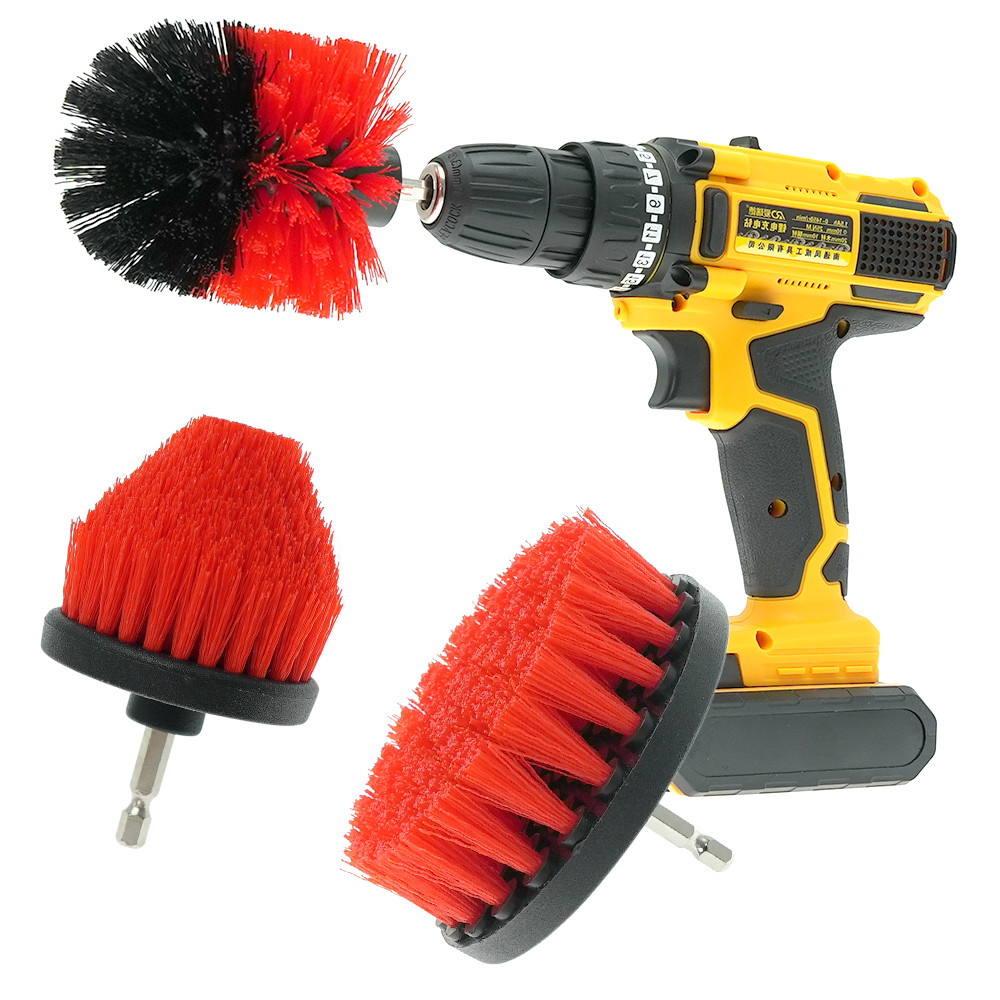 OEM 3 Piece Drill Scrub Brush Attachment Kit With Cone Shape