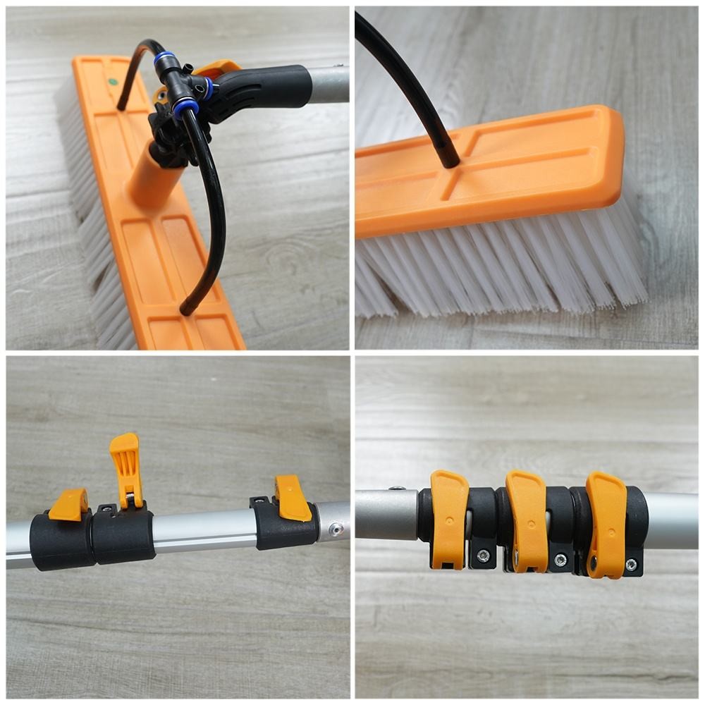 Telescopic Solar Panel Cleaning Brush With Adjustable Aluminum Handle