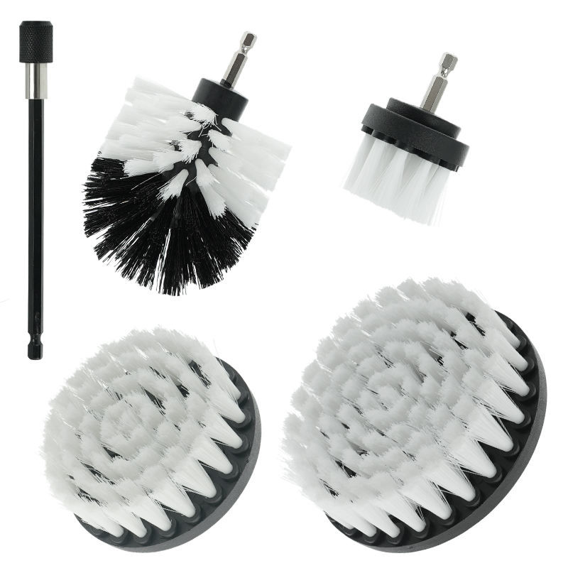5pcs 2.5inch Drill Scrub Brush Power Scrubbing Brush Drill Attachment For Car Detailing