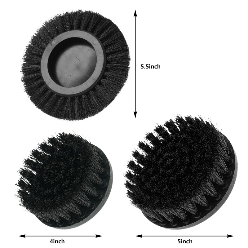 Power Drill Brush Set Black Color Hardest Brush With 3pcs