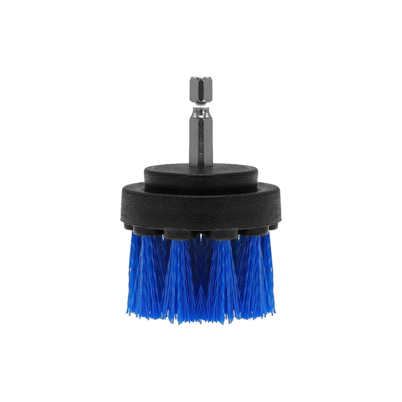 Long Blue Bristle 2 Inch Diameter Medium Stiffness Powered Cleaning For Cordless Drills